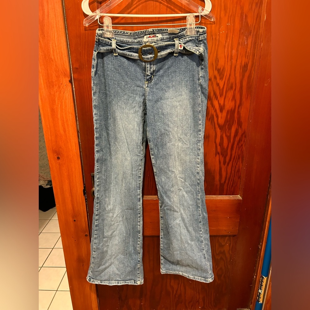 Vintage Y2K fragile lose rise flare jeans #y2kfashion